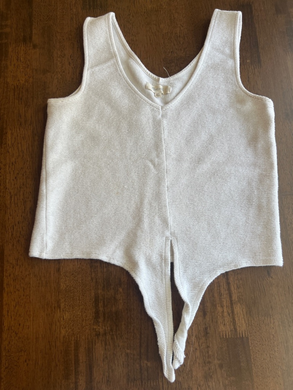 Madewell White Cotton Tank with Textured Knit